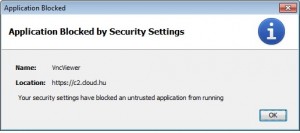application blocked by security settings
